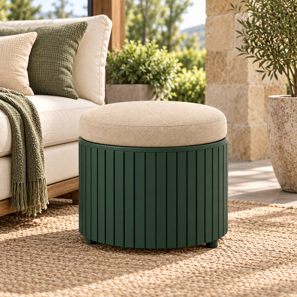 Livomni Hideaway Storage Ottoman concept lifestyle view