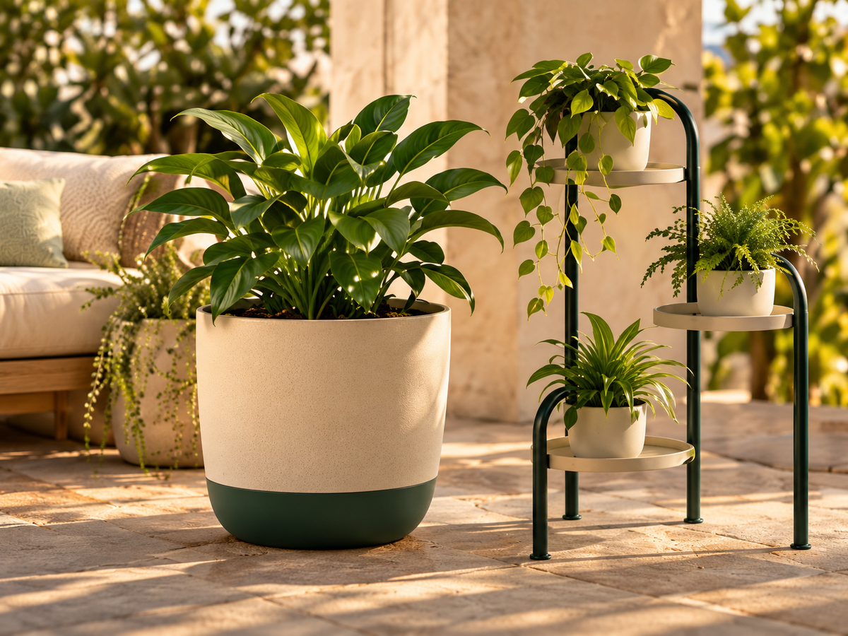VERDANT planters and plant stand
